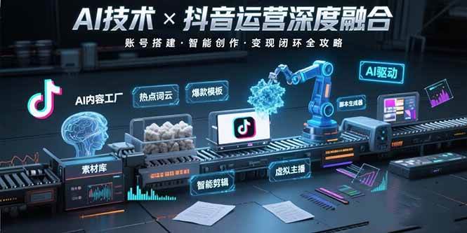（15630期）AI技术与抖音运营的深度融合应用：涵盖账号搭建、内容创作、收益变现等-尤课网创