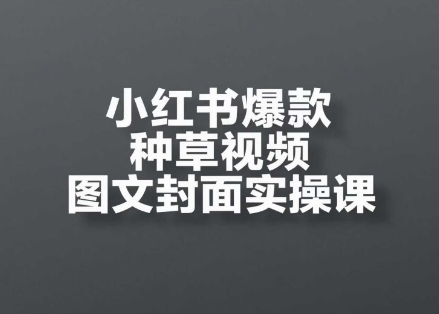 小红书爆款种草视频图文封面实操课，​开店、选品、引流、变现全流程-尤课网创