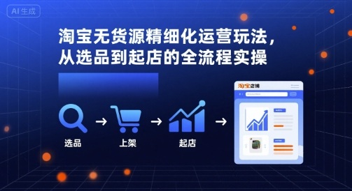 淘宝无货源精细化运营玩法，从选品到起店的全流程实操-尤课网创