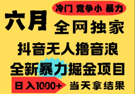 25年6月高爆抖音无人直播最新撸音浪掘金项目，小白可做，无脑日入1k+，门槛低可批量矩阵-尤课网创