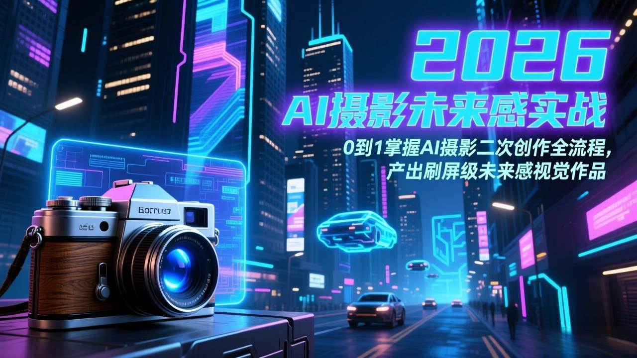 （17584期）2026 AI摄影未来感实战：0到1掌握AI摄影二次创作全流程，产出刷屏级未来感视觉作品-尤课网创