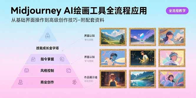 （15628期）Midjourney AI绘画工具全流程应用，从基础界面操作到高级创作-附配套资料-尤课网创