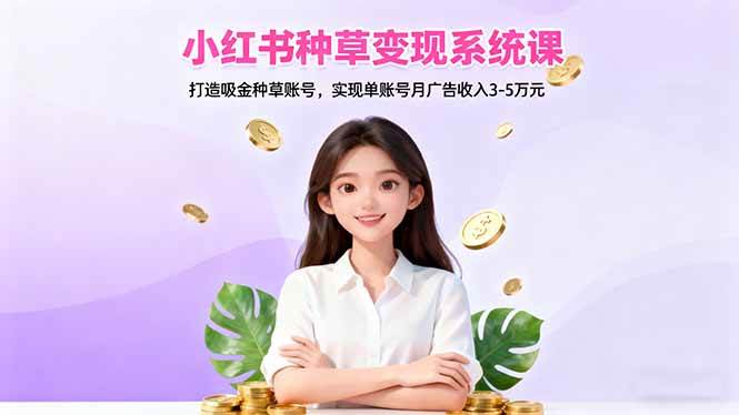 （16468期）小红书种草变现系统课：打造吸金种草账号，实现单账号月广告收入3-5万元-尤课网创
