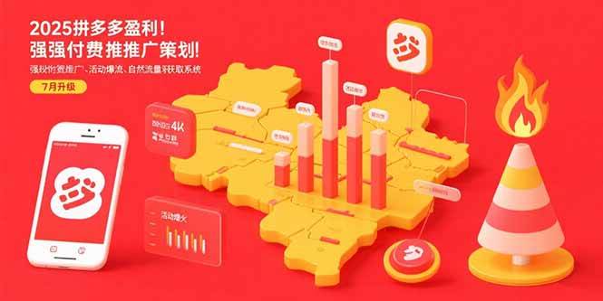 （15509期）2025拼多多盈利地图：强付费推广策略/活动爆流/自然流量获取系统(7月更新)-尤课网创