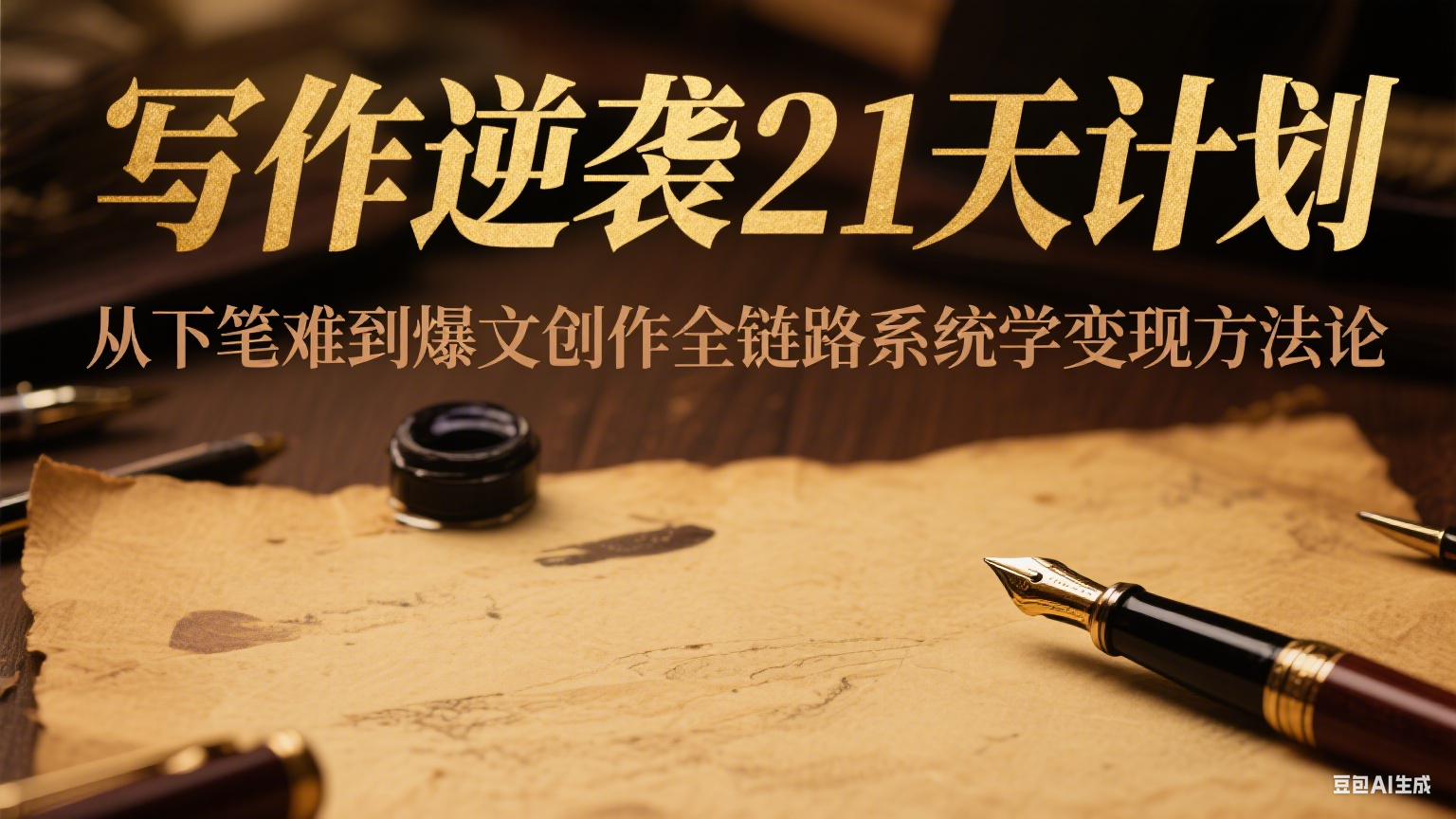 写作逆袭21天计划：从下笔难到爆文创作全链路系统学变现方法论-尤课网创