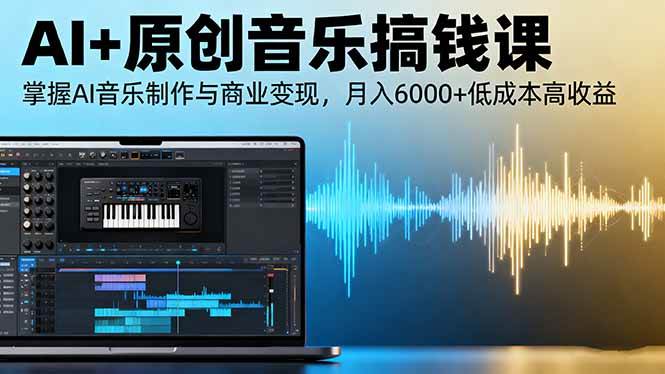 (16324期)AI+原创音乐搞钱课:掌握AI音乐制作与商业变现,月入6000+低成本高收益-尤课网创