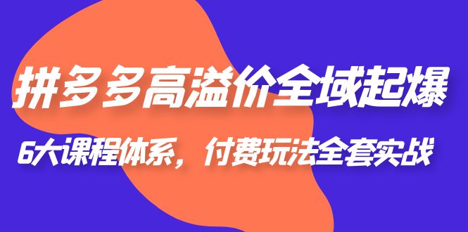 拼多多-高溢价 全域 起爆，6大课程体系，付费玩法全套实战！-尤课网创