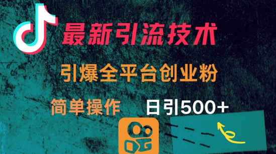 最新引流方法，引爆全平台的一个创业粉，简单操作日引300+-尤课网创