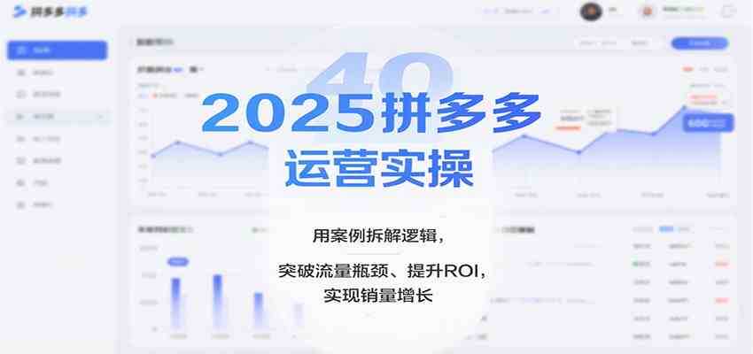 2025拼多多运营实操，用案例拆解逻辑，突破流量瓶颈、提升ROI，实现销量增长-尤课网创