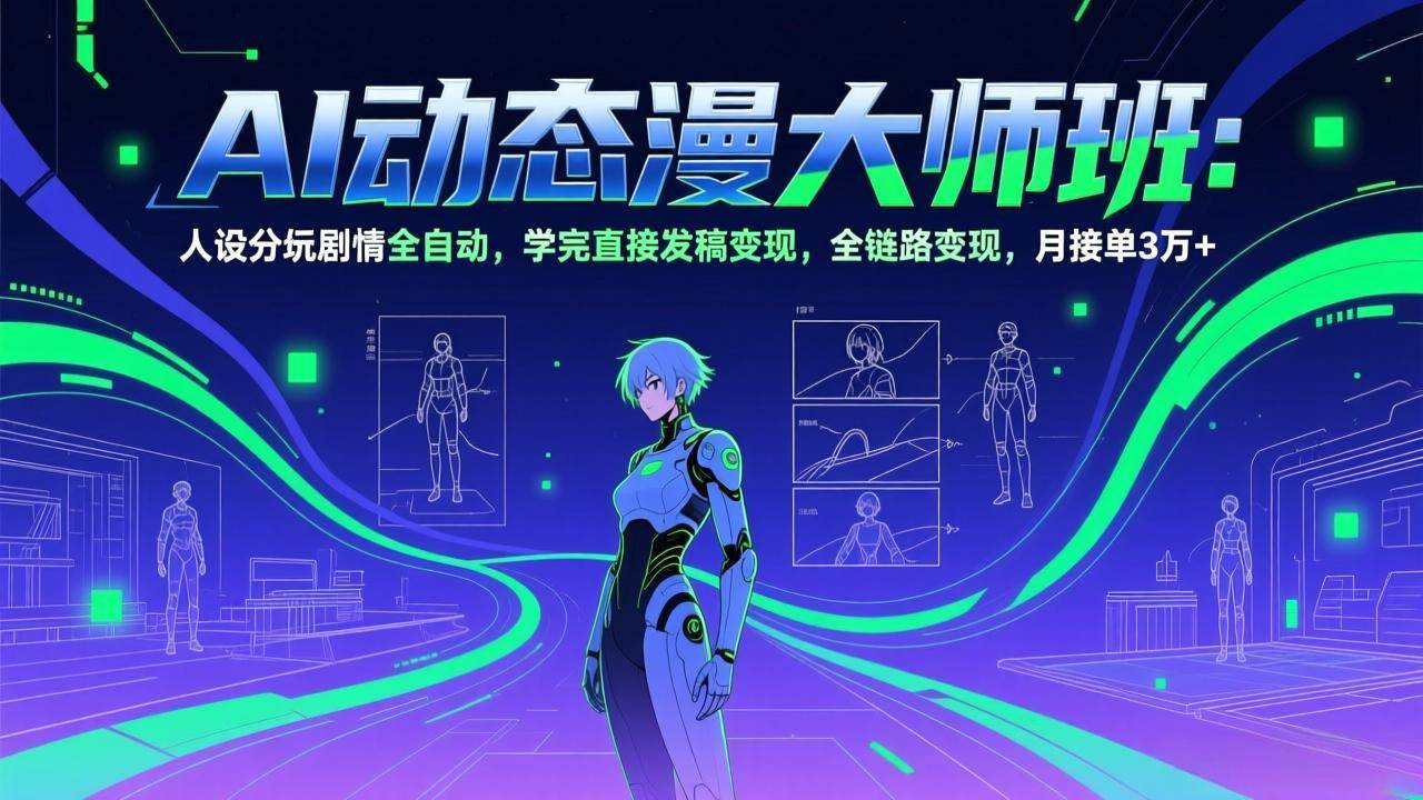（17402期）AI动态漫剧大师班：人设分镜剧情全自动，学完直接发稿变现，全链路变现，月接单3万+-尤课网创