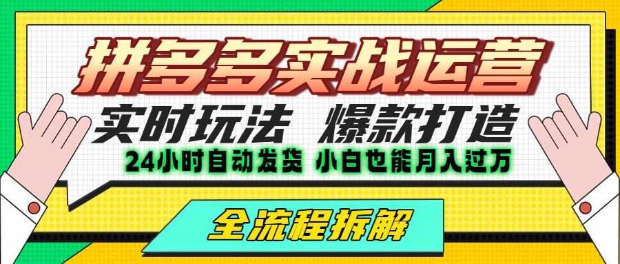拼多多最新实战运营高投产：长久稳定项目，单店利润一天三位数-尤课网创