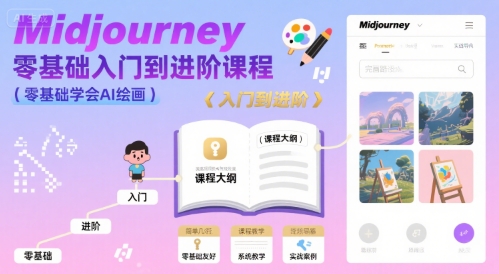 midjourney零基础入门到进阶课程，零基础学会AI绘画-尤课网创