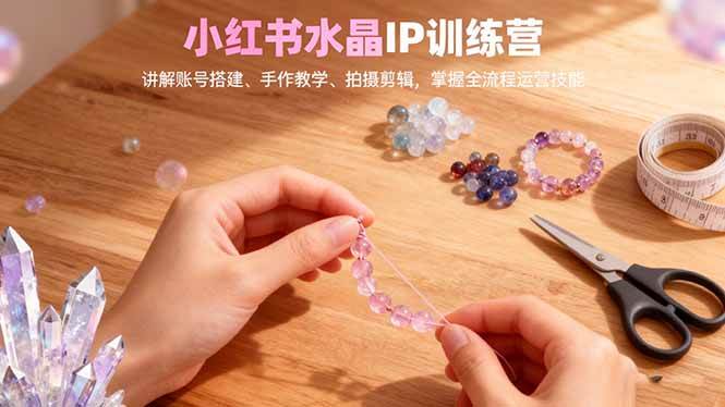 （16475期）小红书水晶IP训练营，讲解账号搭建、手作教学、拍摄剪辑，全流程运营技能-尤课网创