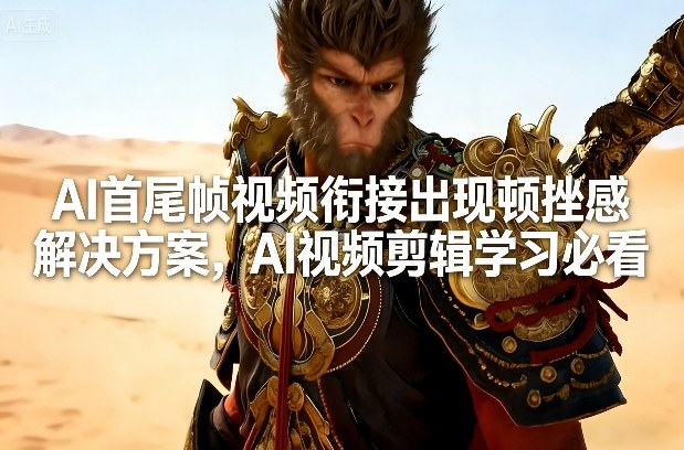 AI首尾帧视频衔接出现顿挫感解决方案，AI视频剪辑学习必看-尤课网创