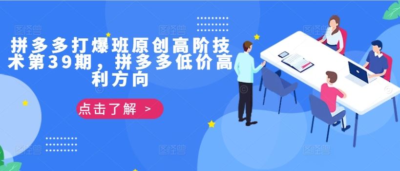 拼多多打爆班原创高阶技术第39期，拼多多低价高利方向-尤课网创