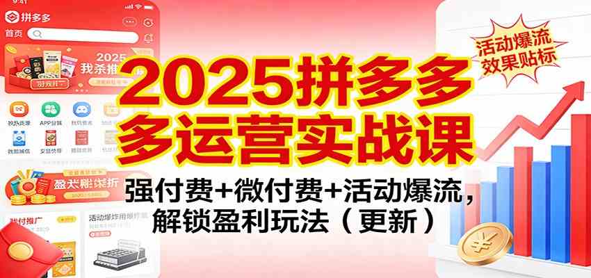 2025拼多多运营实战课：强付费+微付费+活动爆流，解锁盈利玩法（更新）-尤课网创