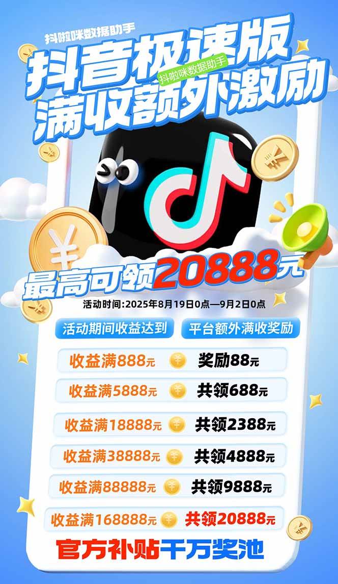 （15800期）抖音极速版拉新，平台大力扶持，每单15元，万播转化无上限，平台额外满…-尤课网创