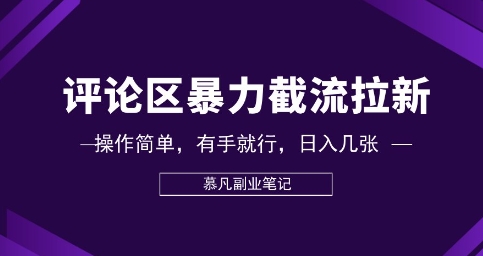 评论区暴力截流拉新：捡钱项目，操作简单，有手就行，日入几张-尤课网创