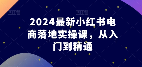2024最新小红书电商落地实操课，从入门到精通-尤课网创