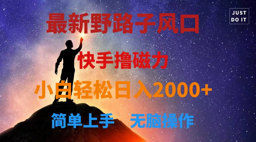 （10754期）最新风口！快手撸磁力，野路子，小白无脑操作日入2000+-尤课网创