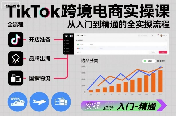 TikTok跨境电商实操课,从入门到精通的全实操流程-尤课网创