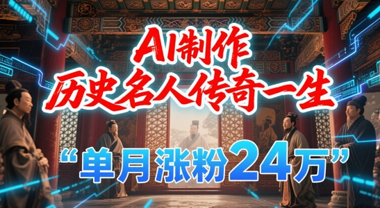 暴力起号！用AI制作历史名人传奇一生，单月涨粉24W，涨粉+变现赛道黑马来了-尤课网创