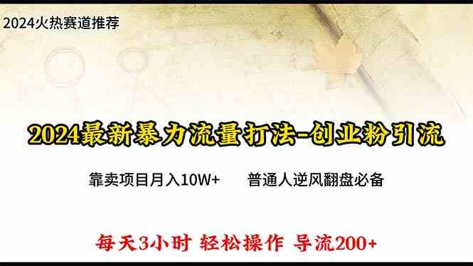 （10151期）2024年最新暴力流量打法，每日导入300+，靠卖项目月入10W+-尤课网创