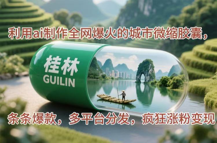 利用ai制作全网爆火的城市微缩胶囊，条条爆款，多平台分发，疯狂涨粉变现-尤课网创
