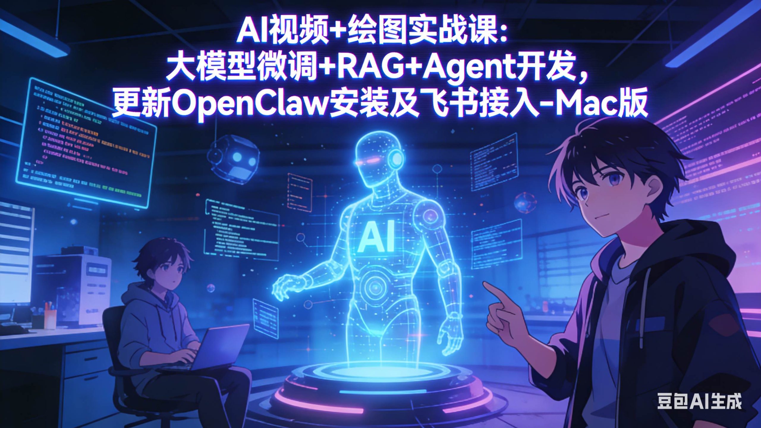（17594期）AI视频+绘图实战课：大模型微调+RAG+Agent开发，更新OpenClaw安装及飞书接入-Mac版-尤课网创