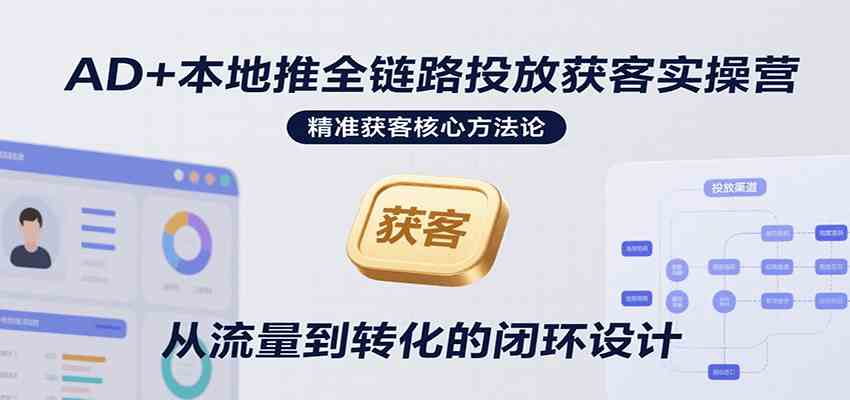 AD+本地推全链路投放获客实操营，快速掌握精准获客技巧，当天投放当天转化高效营销-尤课网创