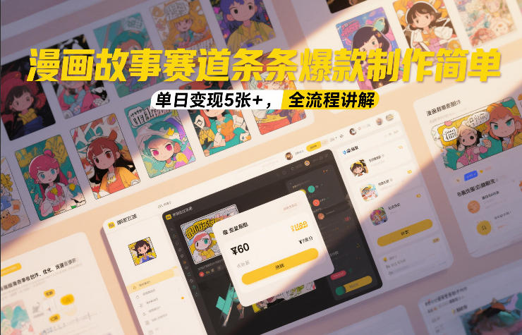 漫画故事赛道条条爆款制作简单，单日变现5张+，全流程讲解-尤课网创