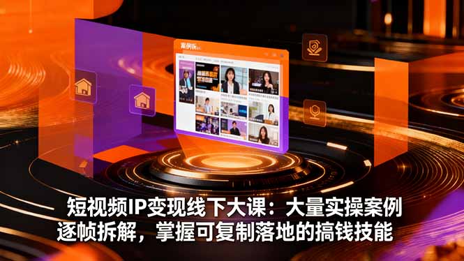 短视频IP变现线下大课：大量实操案例逐帧拆解，掌握可复制落地的搞钱技能-尤课网创