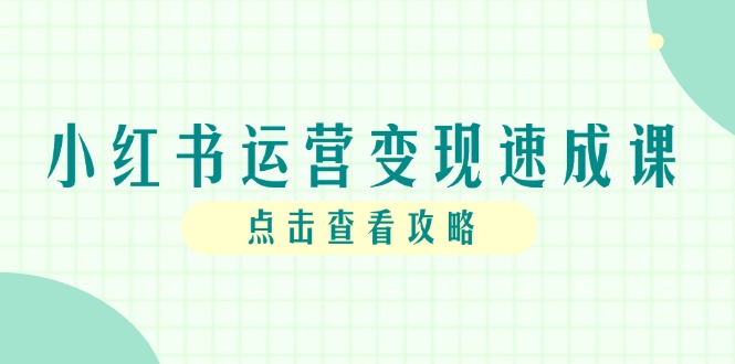 小红书运营变现速成课，账号搭建到暴力起号，个人IP全流程指南-尤课网创