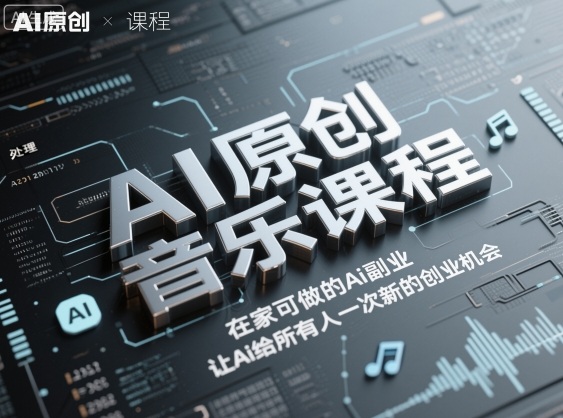 AI原创音乐课程,在家可做的Ai副业,让Ai给所有人一次新的创业机会-尤课网创