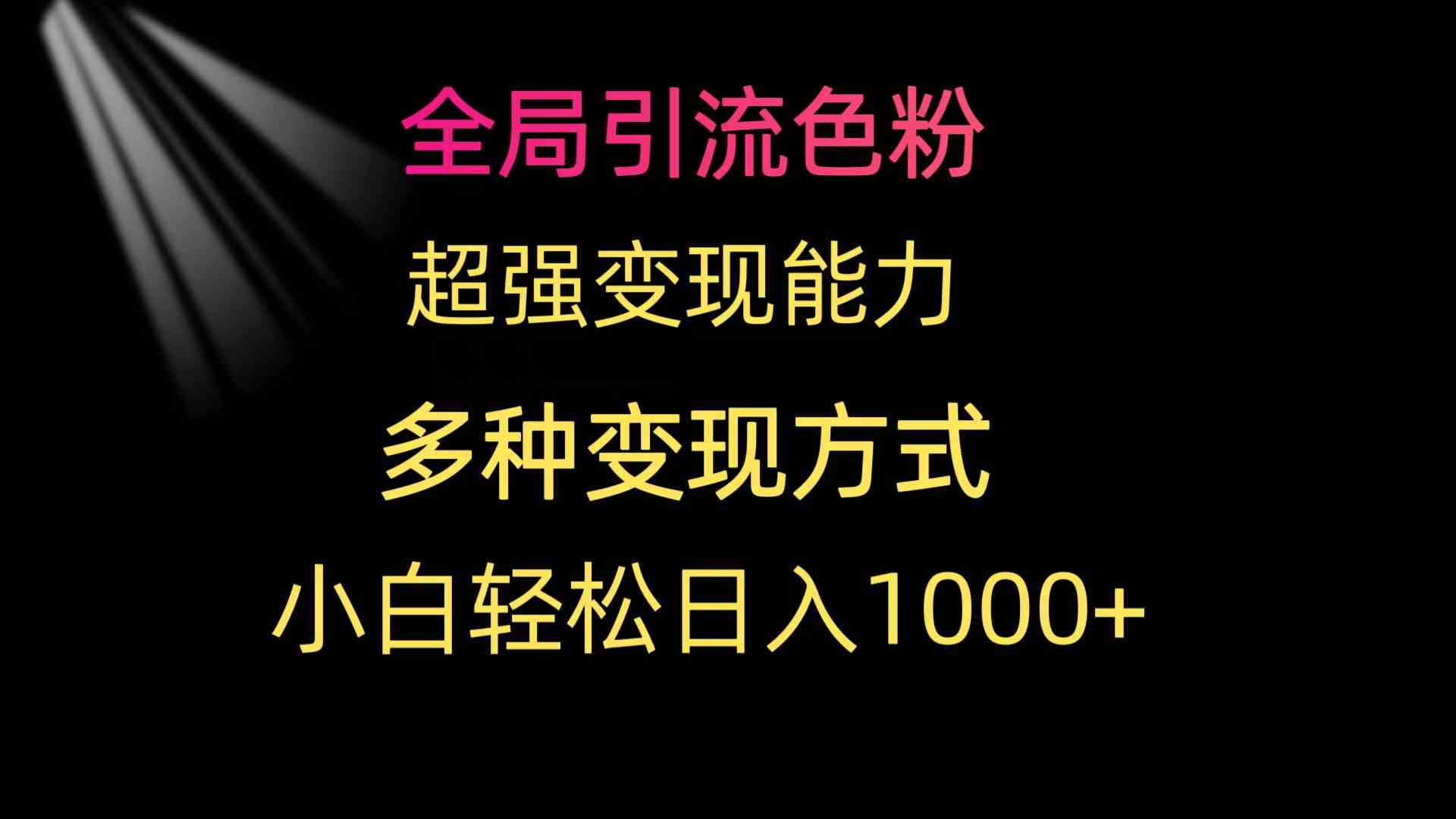 （9680期）全局引流色粉 超强变现能力 多种变现方式 小白轻松日入1000+-尤课网创