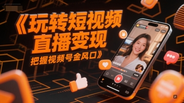 玩转短视频直播变现，把握视频号金风口-尤课网创