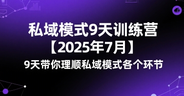 私域模式9天训练营【2025年7月】​9天带你理顺私域模式各个环节-尤课网创
