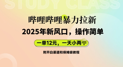 哔哩哔哩暴力拉新：2025年新风口，一单12元，一天数张(附开白渠道和保姆级教程)-尤课网创
