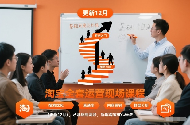 淘宝全套运营现场课程（更新12月），从基础到高阶，拆解淘宝核心玩法-尤课网创