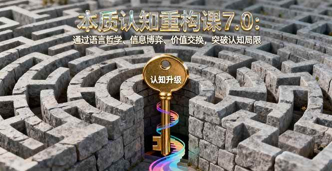 (16218期)本质认知重构课7.0:通过语言哲学、信息博弈、价值交换,突破认知局限-尤课网创
