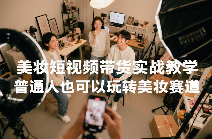 美妆短视频带货实战教学，普通人也可以玩转美妆赛道-尤课网创