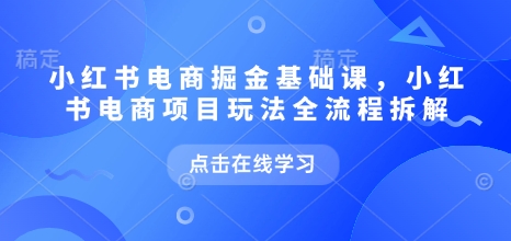 小红书电商掘金课，小红书电商项目玩法全流程拆解（更新7月）-尤课网创
