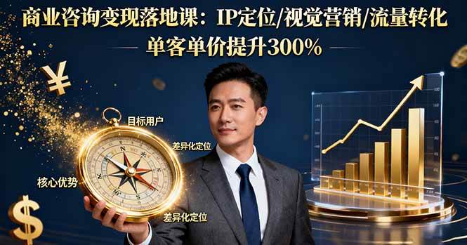 (16249期)商业咨询变现落地课:IP定位/视觉营销/流量转化,单客单价提升300%-尤课网创