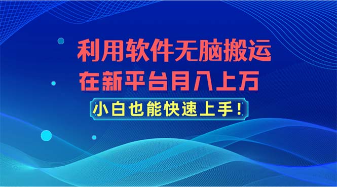 （11078期）利用软件无脑搬运，在新平台月入上万，小白也能快速上手-尤课网创