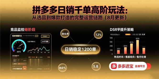 （15850期）拼多多日销千单高阶玩法：从选品到爆款打造的完整运营链路（8月更新）-尤课网创